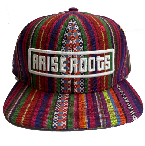 Pink Mexican Blanket Snapback With White Text