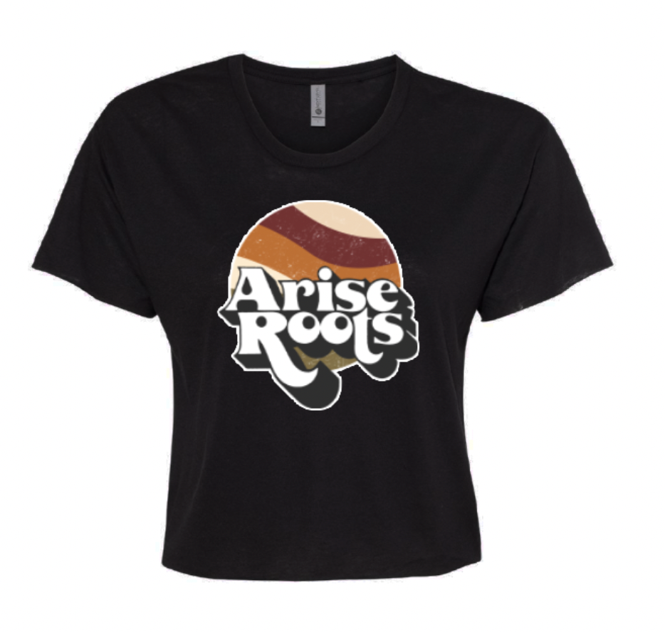 Women's Wavy Logo Crop Tee Black