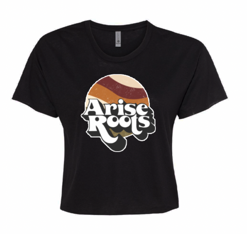 Women's Wavy Logo Crop Tee Black